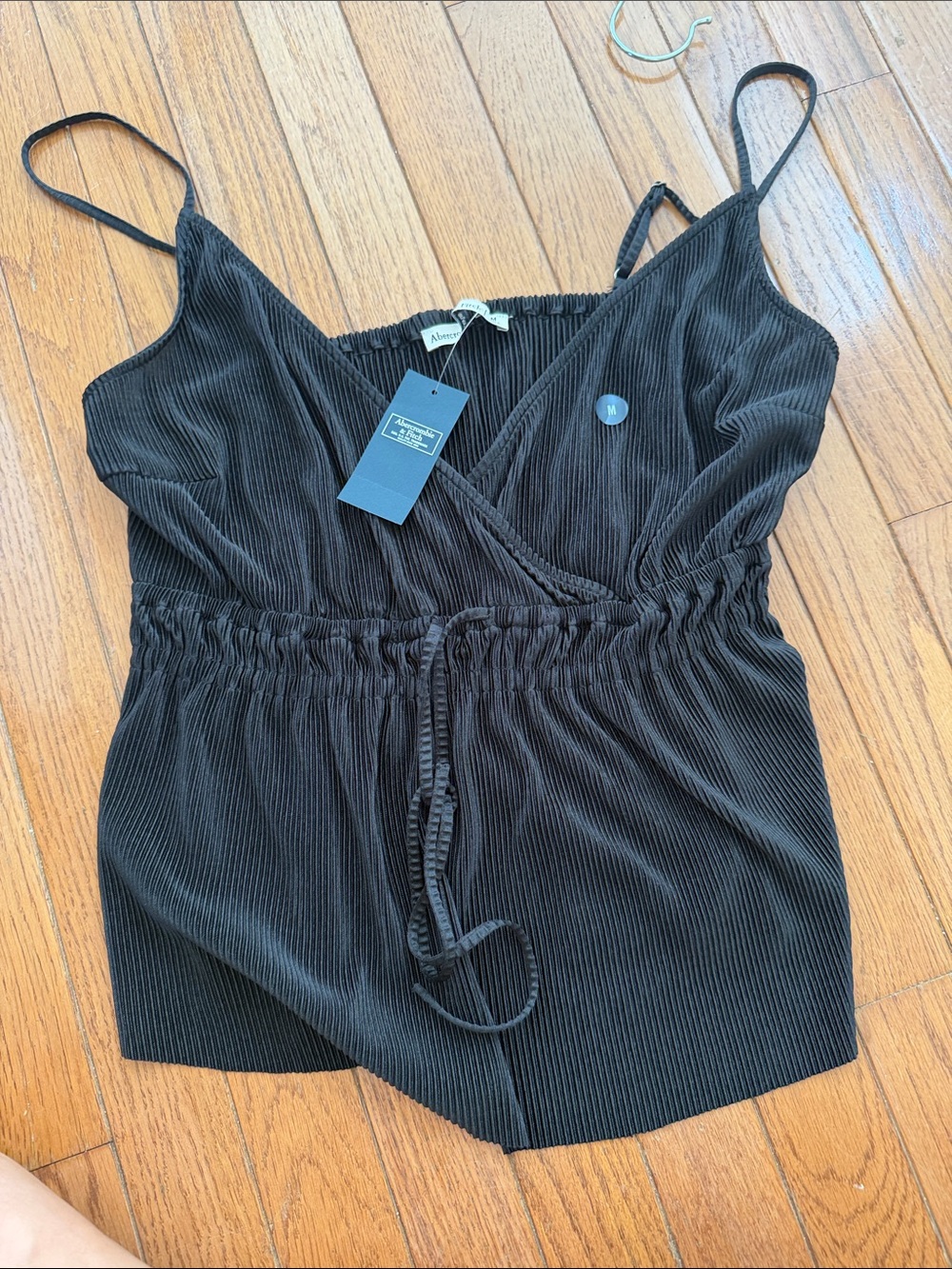 Abercrombie & Fitch Black Ribbed Wrap Cami